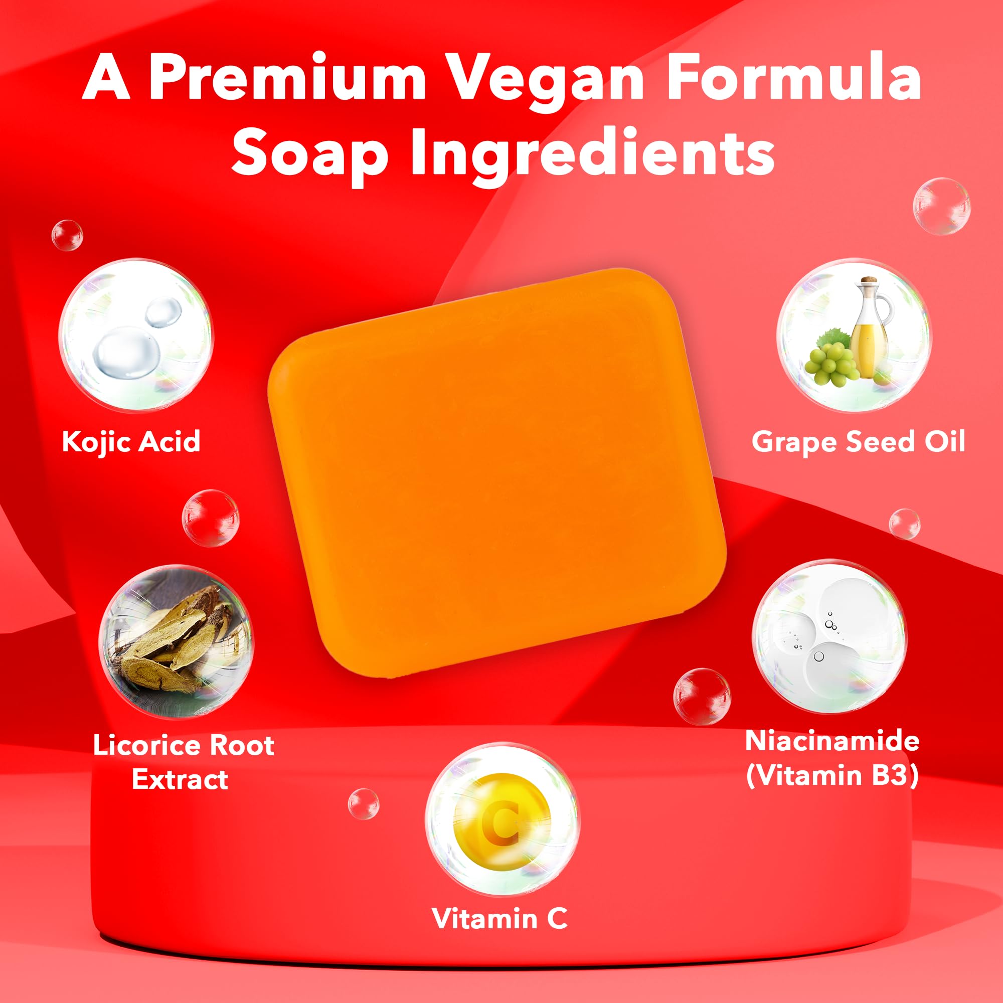 Koji White 4% Kojic Acid Dark Spot Corrector Soap For Exfoliating & Moisturizes with Vitamin C, Licorice Root Extract, Hydrating & Even Skin Tone Cleansing Bar for Face & Body, Vegan, 3.52 Oz (2 Bars)